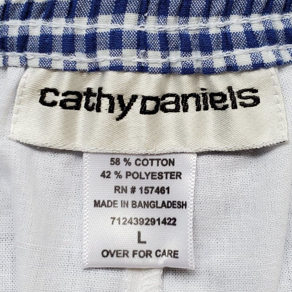 Cathy Daniels Gingham Seersucker Skort Blue White, L - Picture 6 of 8